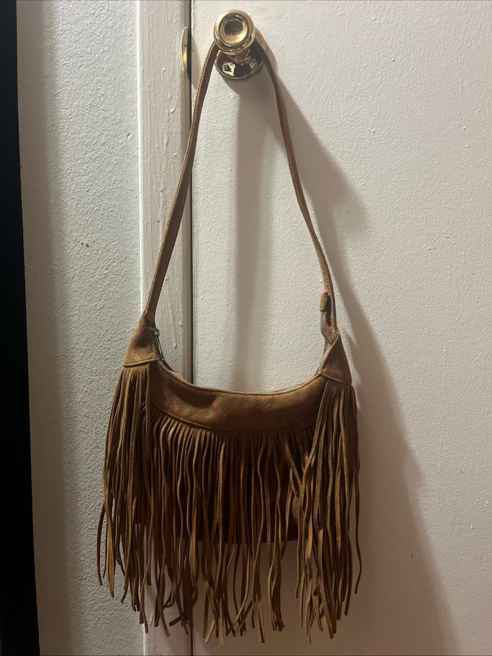 Forever 21 Tan Fringe Hobo Shoulder Bag